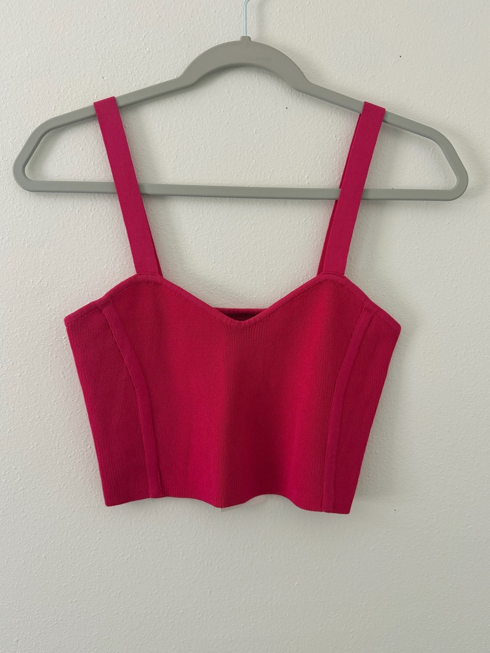 NWT Zara Baby Doll Ribbed Bodycon Sweetheart Knit Crop Tank Top size medium